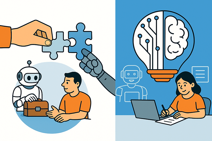 AI and humans, working together. Enhancing roles, not replacing them.